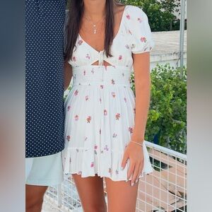 Gab & Kate white floral mini dress